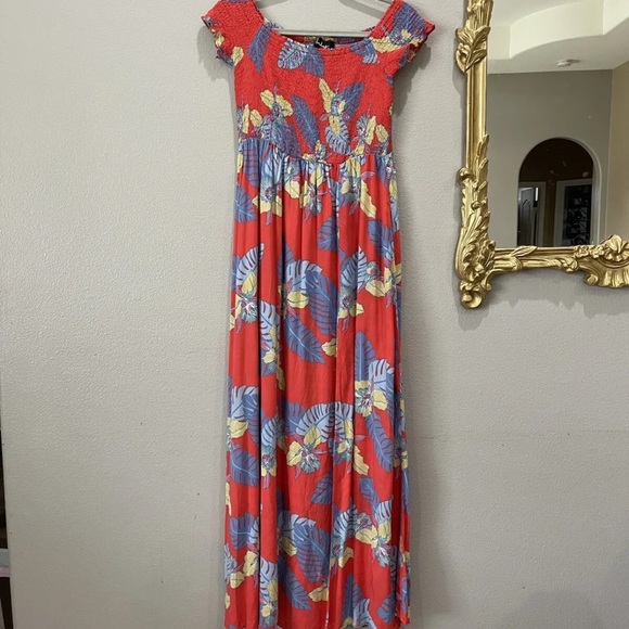 Lulu's Patsy Red Floral Leaf Dress, size XL - Picture 2 of 8